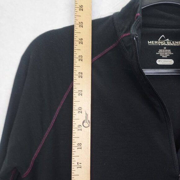 Paradox 1/4 Zip Shirt Women M Merino Blend Base Layer Long Sleeve Pullover Black - Picture 8 of 12